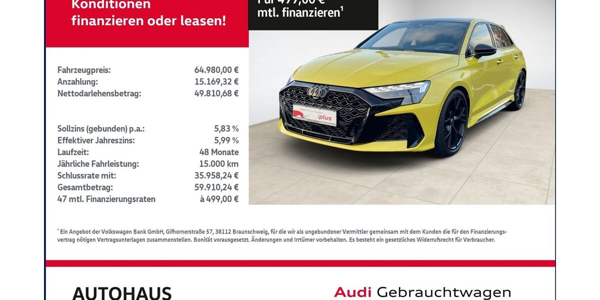Audi RS3 9.850 km 63.879 &euro; Bitterfeld-Wolfen 06749