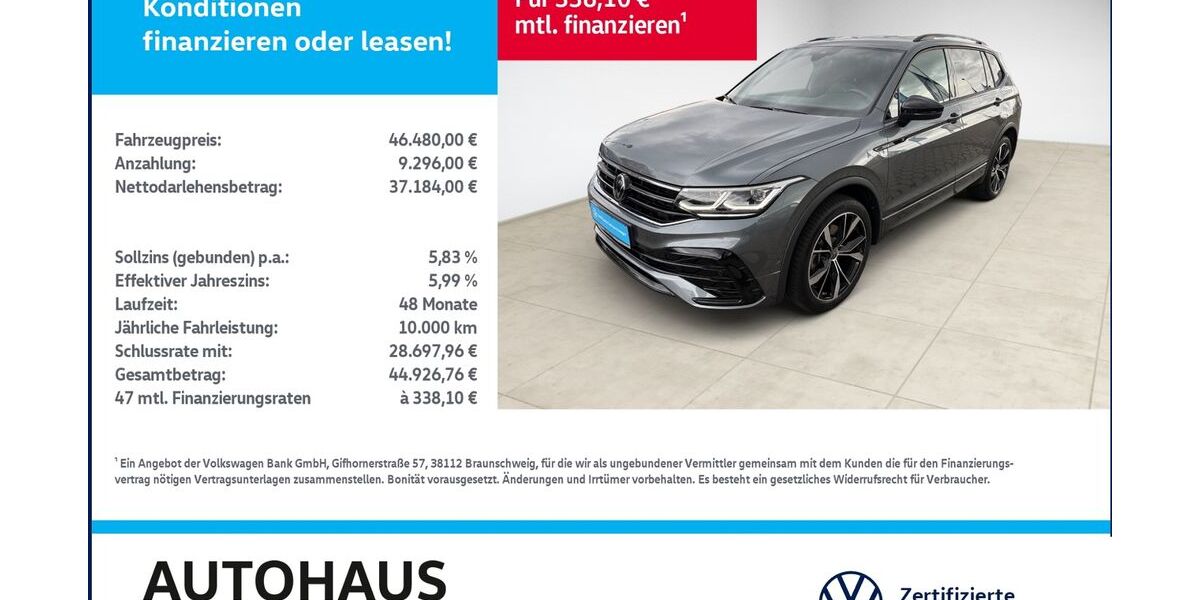 VW Tiguan Allspace 11.070 km 46.480 &euro; Bitterfeld-Wolfen 06749