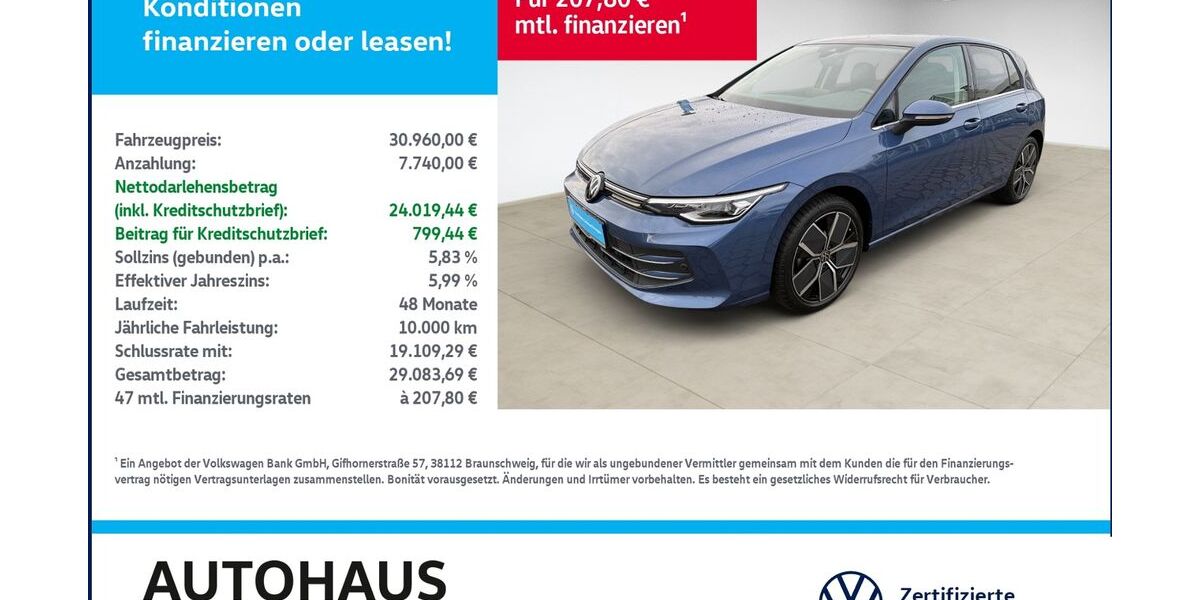 VW Golf 10.132 km 30.890 &euro; Bitterfeld-Wolfen 06749