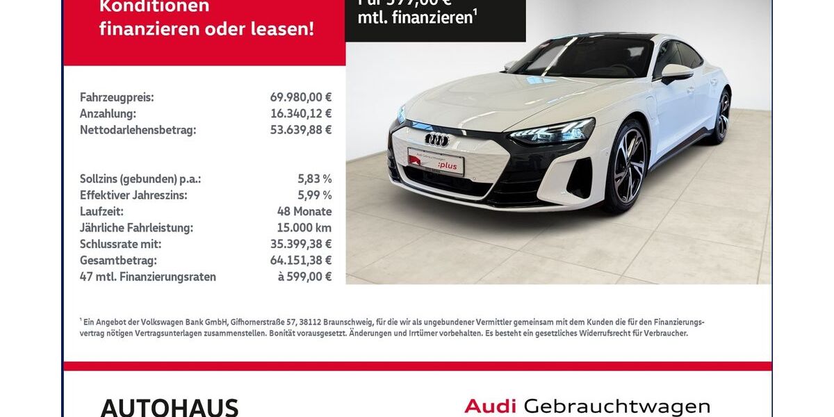 Audi e-tron GT 17.839 km 69.979 &euro; Bitterfeld-Wolfen 06749