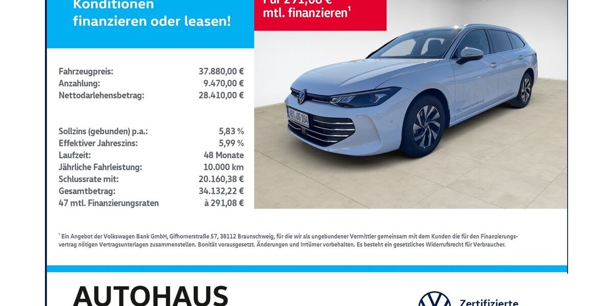 VW Passat Variant 9.226 km 37.480 &euro; Bitterfeld-Wolfen 06749