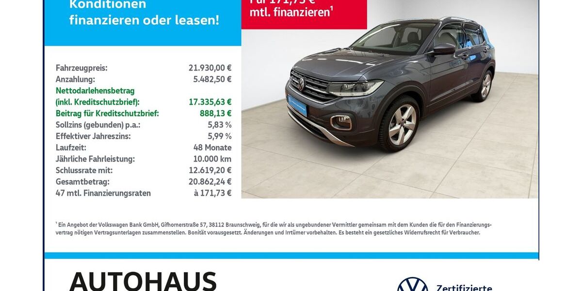 VW T-Cross 27.569 km 21.930 &euro; Bitterfeld-Wolfen 06749