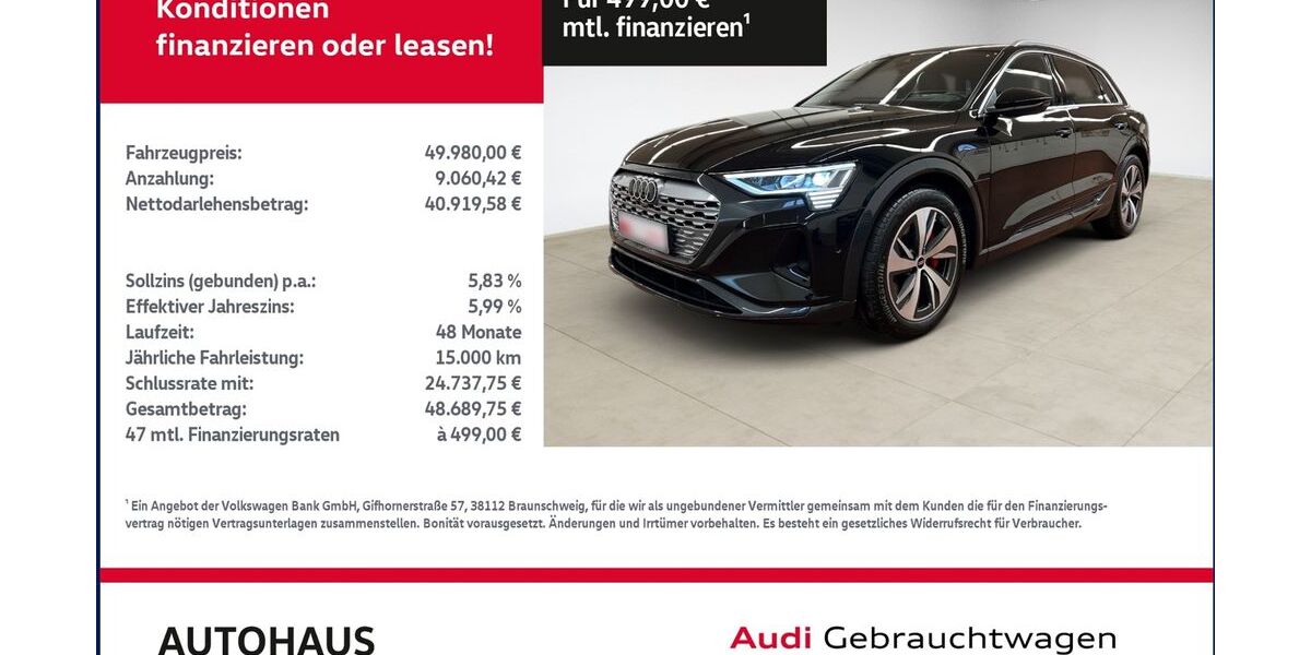 Audi Q8 e-tron 9.700 km 49.479 &euro; Bitterfeld-Wolfen 06749