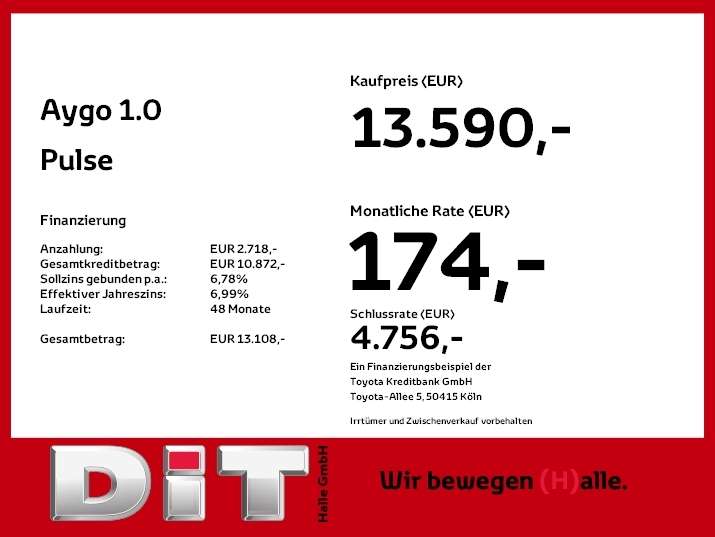 Toyota Aygo 29.924 km 13.590 &euro; Halle 06130