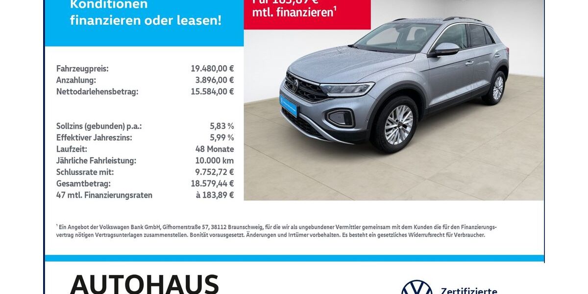 VW T-Roc 25.291 km 19.480 &euro; Bitterfeld-Wolfen 06749