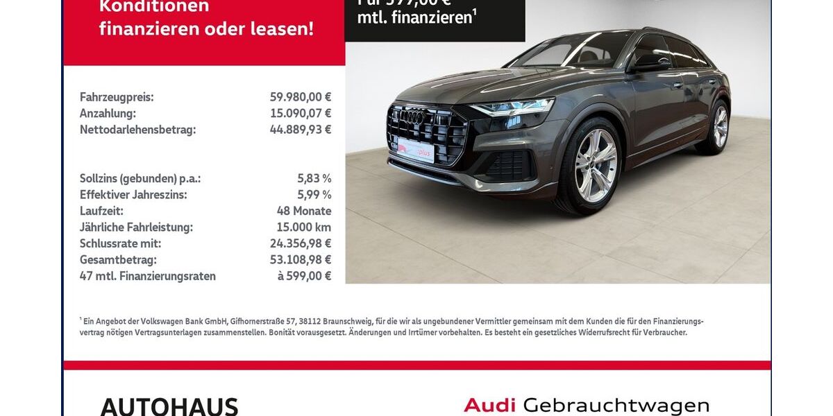 Audi Q8 72.329 km 58.979 &euro; Bitterfeld-Wolfen 06749