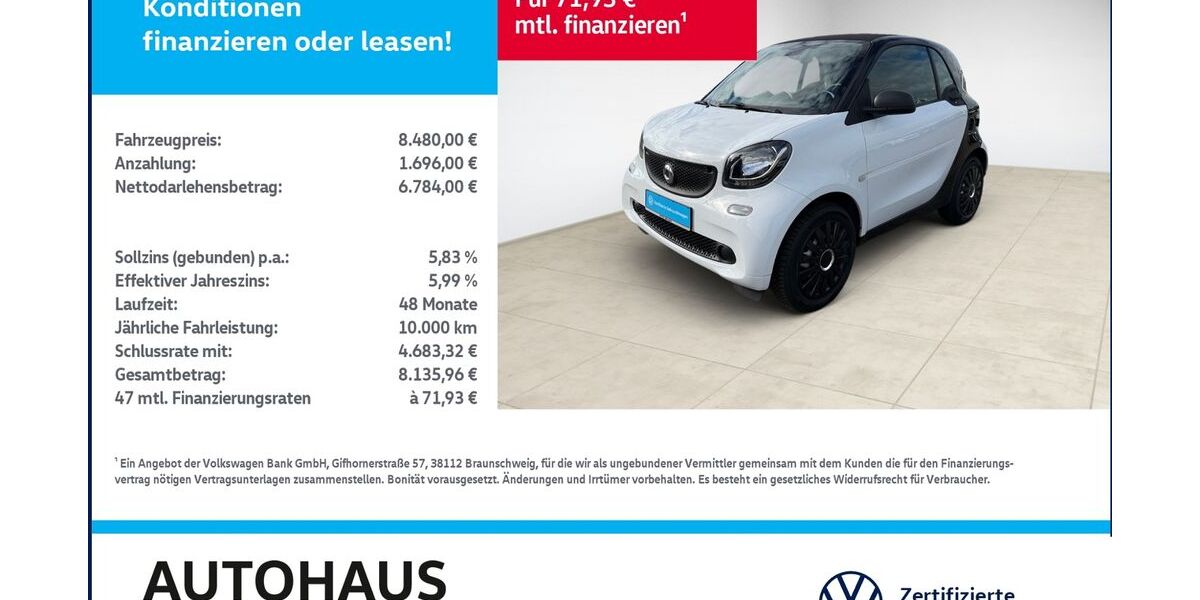 Smart ForTwo 53.859 km 8.480 &euro; Bitterfeld-Wolfen 06749