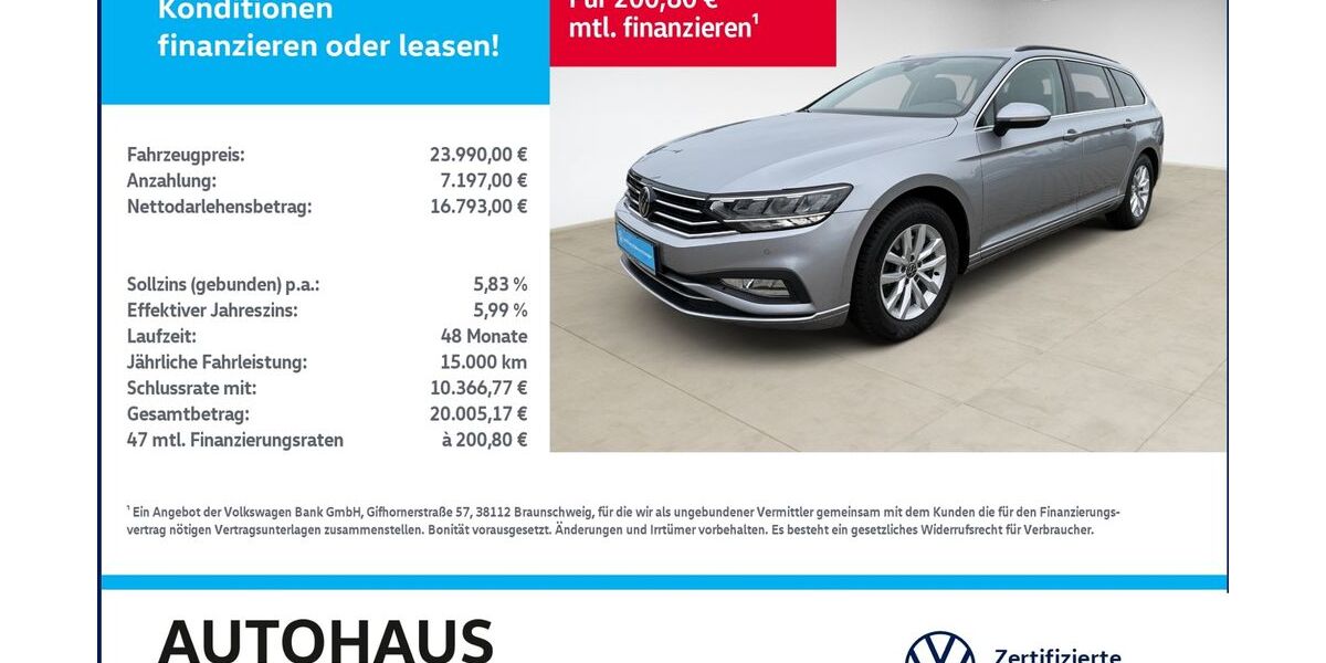 VW Passat Variant 88.132 km 22.980 &euro; Bitterfeld-Wolfen 06749
