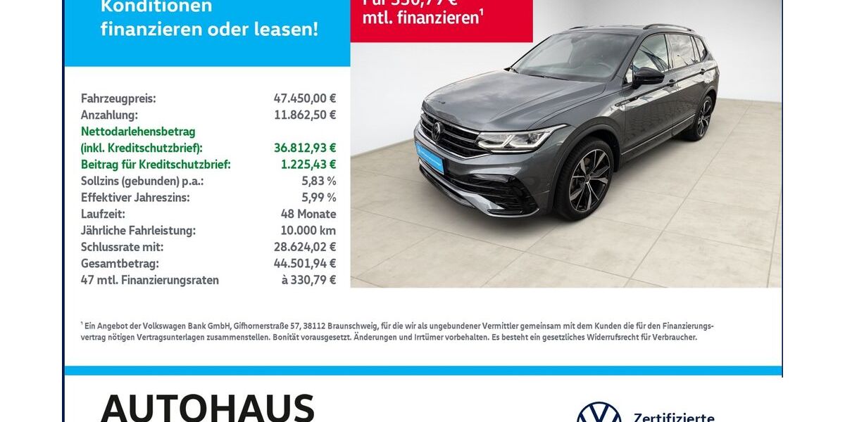 VW Tiguan Allspace 11.070 km 46.980 &euro; Bitterfeld-Wolfen 06749