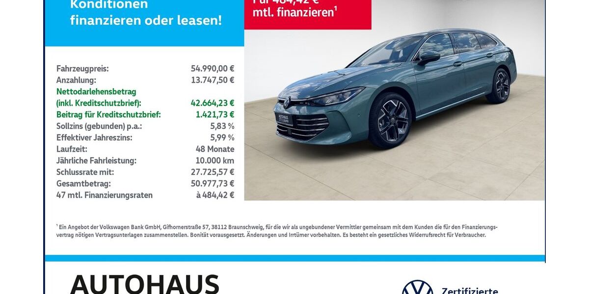 VW Passat Variant 3.500 km 54.990 &euro; Bitterfeld-Wolfen 06749