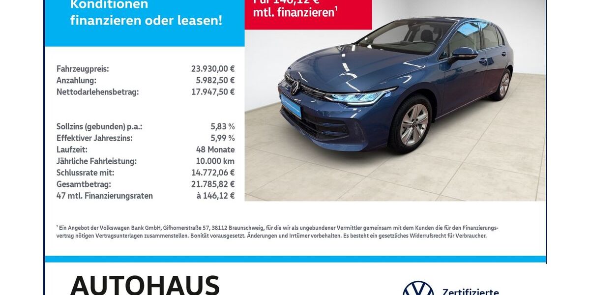 VW Golf 16.117 km 23.860 &euro; Bitterfeld-Wolfen 06749