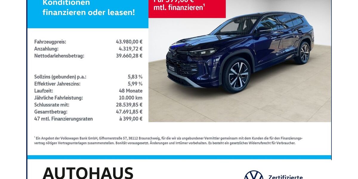 VW Tayron 12.500 km 42.980 &euro; Bitterfeld-Wolfen 06749