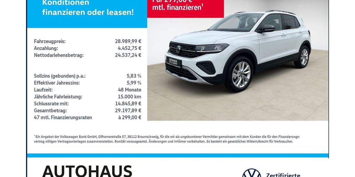 VW T-Cross 3.500 km 27.990 &euro; Bitterfeld-Wolfen 06749