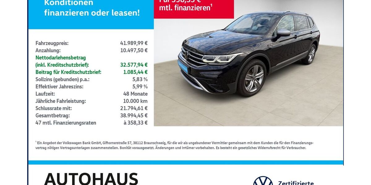 VW Tiguan Allspace 36.871 km 41.450 &euro; Bitterfeld-Wolfen 06749